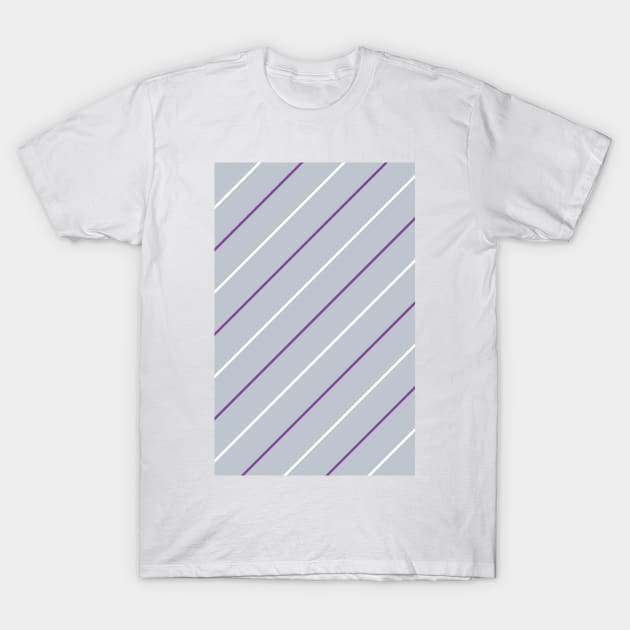 Wednesday Retro 1986 Silver Purple and White Pinstripes T-Shirt by Culture-Factory